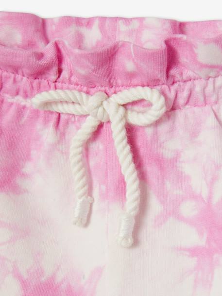 Korte broek voor baby's met tie and dye effect van molton geel+roze - vertbaudet enfant 