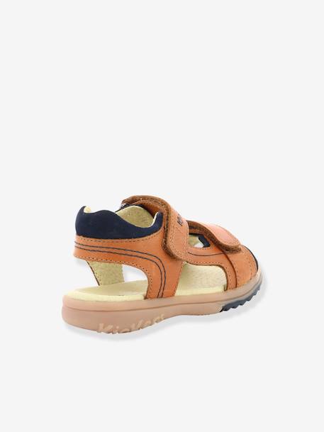 Leren jongenssandalen Platino Planet Kickers® CAMEL+marineblauw - vertbaudet enfant 