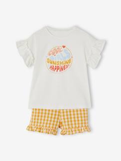 Meisje-Set-Set shirt en short met vichyruiten voor meisjes