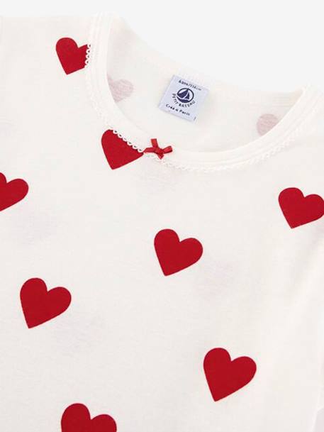 Nachthemd 'hartjes' meisje PETIT BATEAU van biokatoen hartjesmotief - vertbaudet enfant 