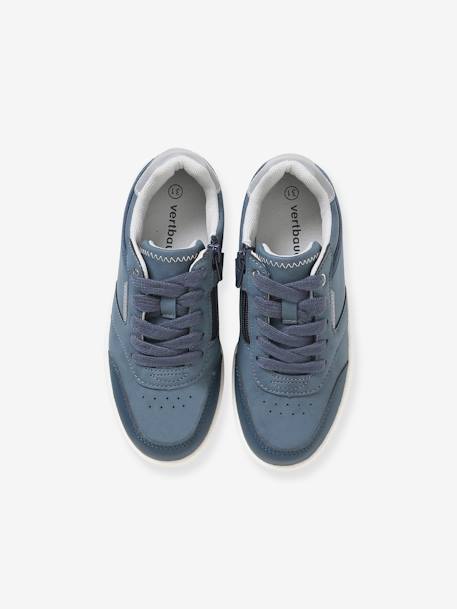 Sneakers voor jongens met veters en rits jeansblauw - vertbaudet enfant 