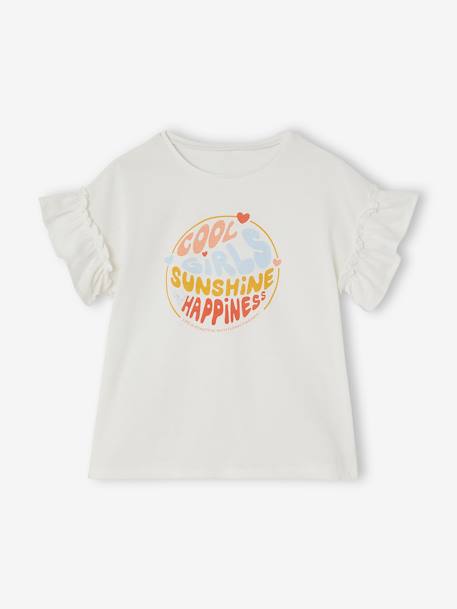 Set shirt en short met vichyruiten voor meisjes ivoor - vertbaudet enfant 