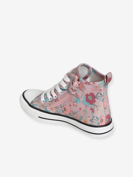 Hoge sneakers voor meisjes van decoratief stof AOP bloemen - vertbaudet enfant 