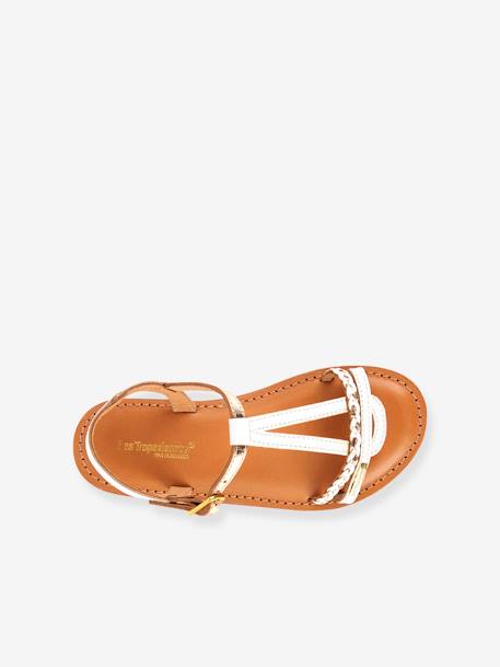 Leren sandalen Badou LES TROPEZIENNES® BY M. BELARBI wit/goud - vertbaudet enfant 