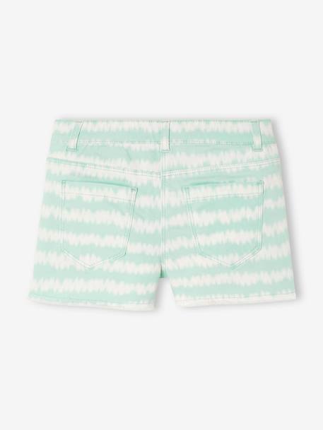 Meisjesshort met tie & dye-effect wit/turquoise - vertbaudet enfant 