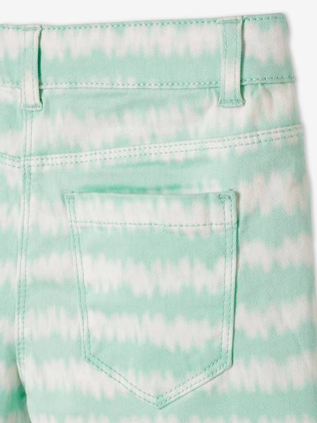 Meisjesshort met tie & dye-effect wit/turquoise - vertbaudet enfant 