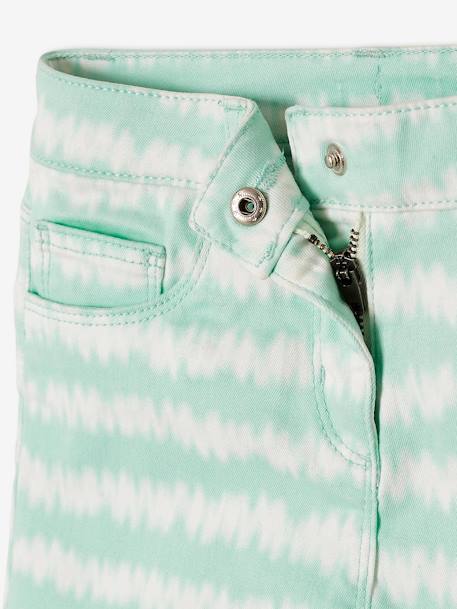 Meisjesshort met tie & dye-effect wit/turquoise - vertbaudet enfant 