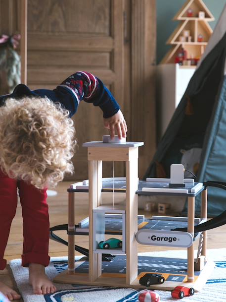 Houten garage 3 niveaus meerkleurig - vertbaudet enfant 