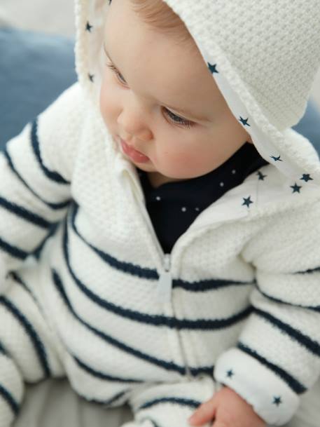 Babypakje vanaf geboorte van tricot met voering GESTREEPT IVOOR - vertbaudet enfant 