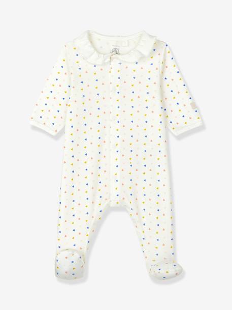 Biologisch katoenen baby slaapzak PETIT BATEAU wit met print - vertbaudet enfant 