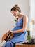 Jurk met smalle bandjes van katoengaas, zwangerschap en borstvoeding Blauw - vertbaudet enfant 