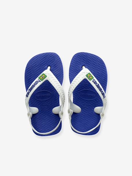 Teenslippers voor baby Brasil Logo II HAVAIANAS blauw+marine - vertbaudet enfant 