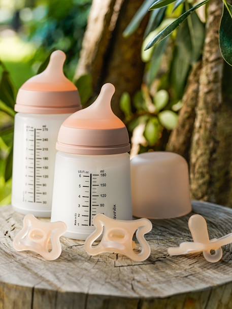 Set fles Zero.Zero + speen SUAVINEX roze nude - vertbaudet enfant 