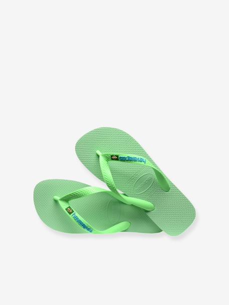 Teenslippers voor kinderen Brasil logo HAVAÏANAS groen - vertbaudet enfant 