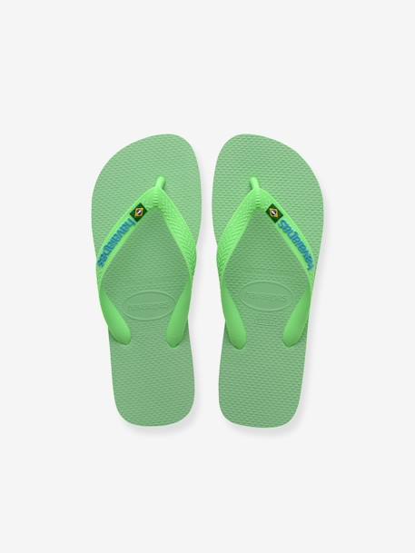 Teenslippers voor kinderen Brasil logo HAVAÏANAS groen - vertbaudet enfant 