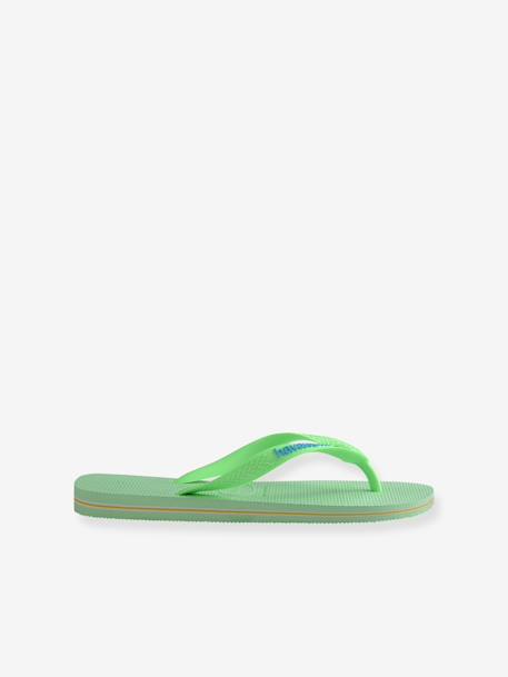 Teenslippers voor kinderen Brasil logo HAVAÏANAS groen - vertbaudet enfant 