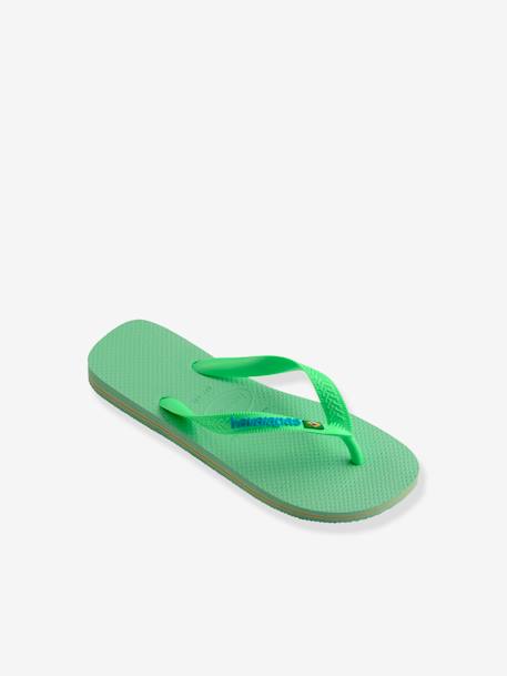 Teenslippers voor kinderen Brasil logo HAVAÏANAS groen - vertbaudet enfant 