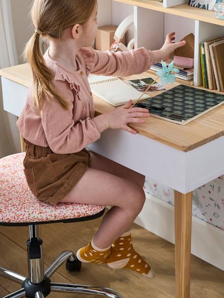 Bureaustoel met wieltjes Bloemenprint - vertbaudet enfant 