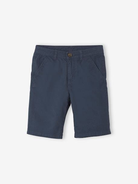 Chino bermuda voor jongens beige+BLAUW+grijsblauw+groen+rood - vertbaudet enfant 