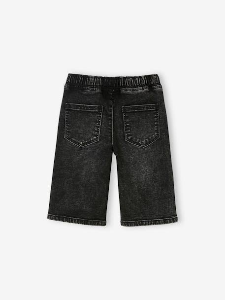 Jongensbermuda van fleece in denimlook zwart denim - vertbaudet enfant 