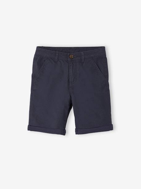 Chino bermuda voor jongens beige+BLAUW+grijsblauw+groen+rood - vertbaudet enfant 