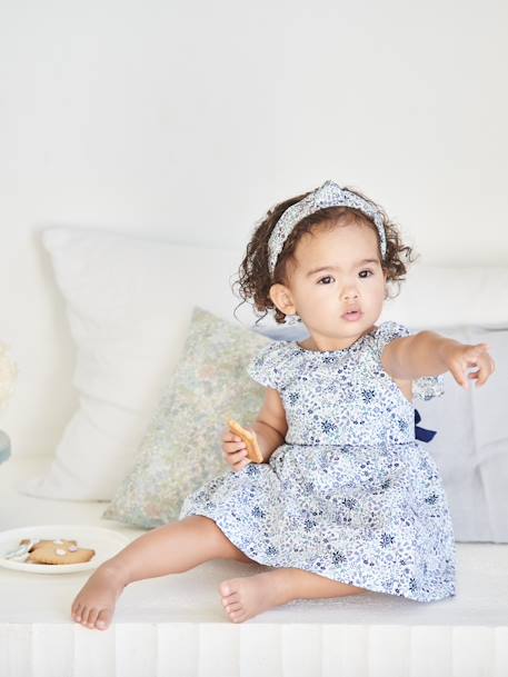 Feestelijke babyjurk met bloemen wit met print - vertbaudet enfant 