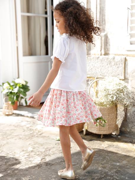 Feestelijke meisjesrok met bloemen ivoor met print - vertbaudet enfant 