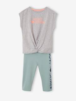 Meisje-Sport collectie-Sportset voor meisjes T-shirt om te knopen en legging