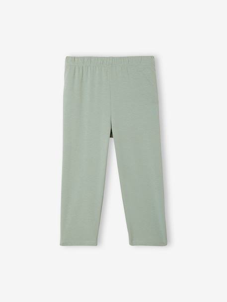 Legging meisje tot halverwege de kuit salie+WIT+zwart - vertbaudet enfant 