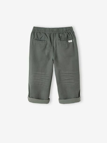 Onverwoestbare pantalon die kan worden omgevormd tot jongesbermuda GRIJSGROEN+MARINEBLAUW - vertbaudet enfant 