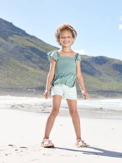 Meisje-Short-Meisjesshort met tie & dye-effect