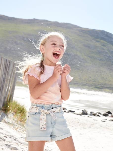 Meisjesshort gebleekt denim - vertbaudet enfant 