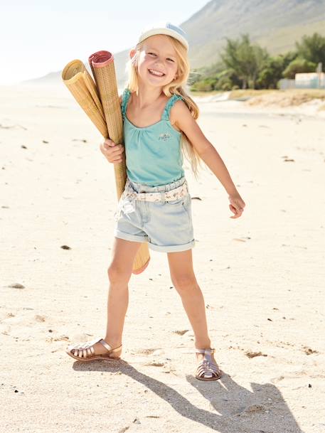 Meisjesshort gebleekt denim - vertbaudet enfant 