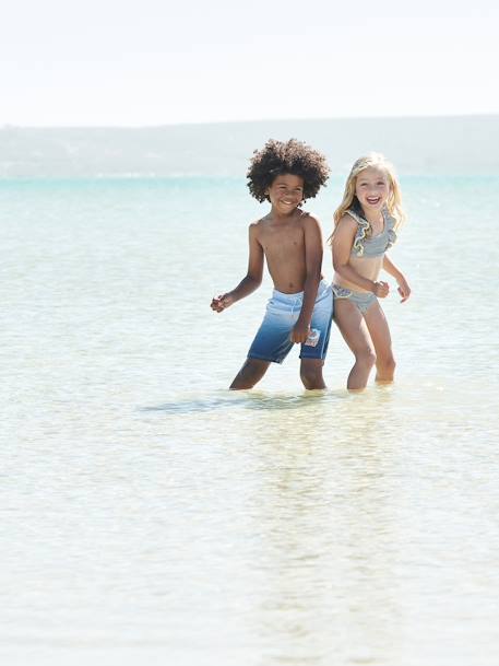 2-delig badpak met streepjes gestreept marineblauw - vertbaudet enfant 