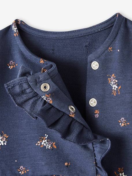 Meisjesjurk van gevlamd fleece bedrukt marineblauw - vertbaudet enfant 