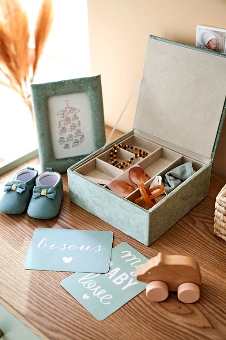 Cadeaukoffer frame + fluwelen compartiment box groen - vertbaudet enfant 