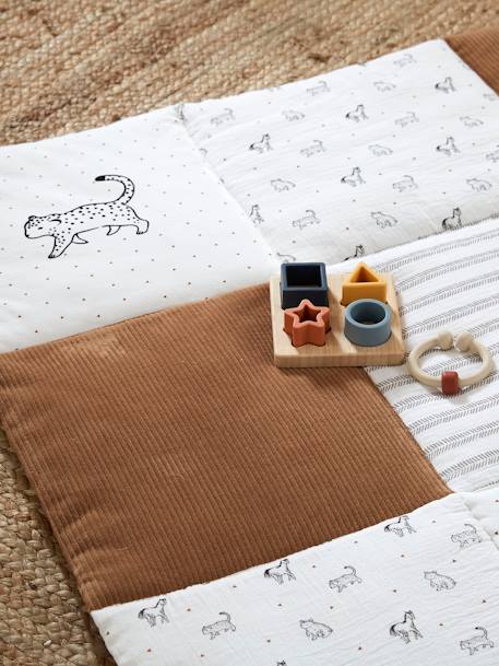 Patchwork sprei PETIT NOMADE ecru / camel - vertbaudet enfant 