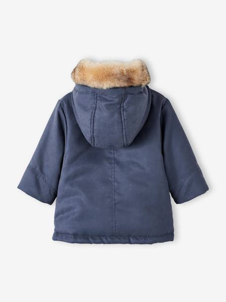 3-in-1 parka baby meisje marineblauw+zachtroze - vertbaudet enfant 