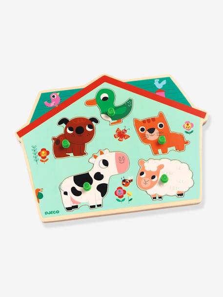 Puzzel met geluid Woef Woef - DJECO blauw - vertbaudet enfant 