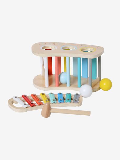 2-in-1 tap tap xylofoon van hout meerkleurig - vertbaudet enfant 