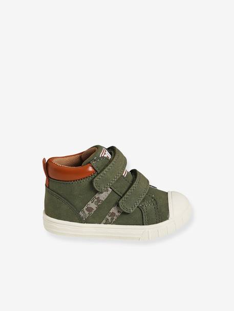 Halfhoge sneakers met klittenband kaki - vertbaudet enfant 