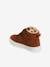 Halfgevoerde leren sneakers voor baby lichtbruin - vertbaudet enfant 