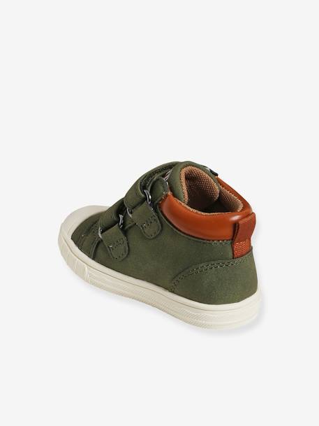 Halfhoge sneakers met klittenband kaki - vertbaudet enfant 