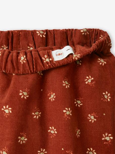 Fluwelen meisjesrok met bloemenmotief iriserende details Bruin met print - vertbaudet enfant 