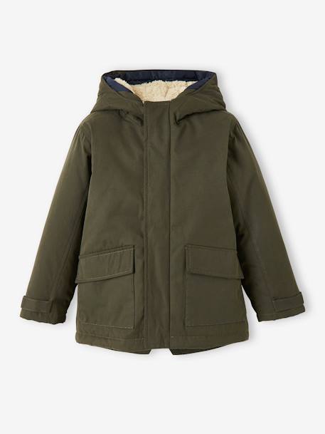 3-in-1-parka voor baby met afneembaar vest felblauw+grijsblauw+kaki+Marinegrijs+pecannoot - vertbaudet enfant 