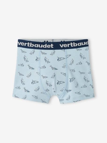 Set met 5 stretch boxers 'haaien' voor jongens Set blauw - vertbaudet enfant 