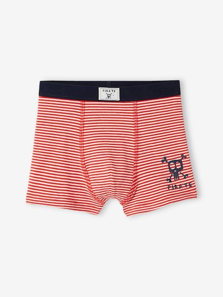 Set met 5 stretch boxers 'piraten' voor jongens Set marineblauw en rood - vertbaudet enfant 