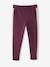 Fleece sportbroek met strepen aan de zijkant voor meisjes PRUIM - 19-2024 TCX+roze - vertbaudet enfant 