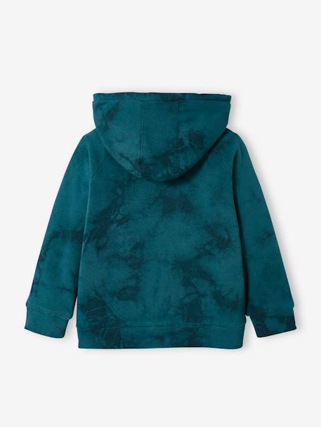 Jongenssportsweater 'tie and dye' met rits en capuchon DONKERBLAUW - vertbaudet enfant 