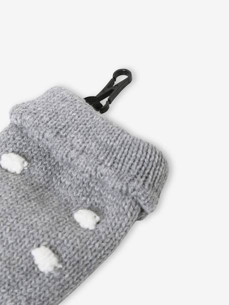 Set van babymeisjes muts + snood + wanten met stippen Donkergrijs gechineerd - vertbaudet enfant 